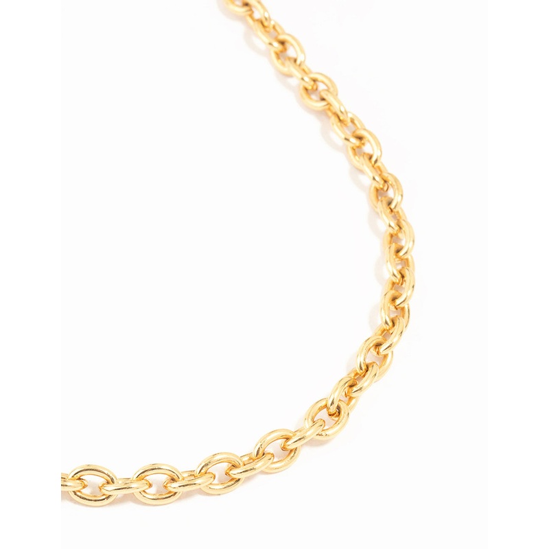 Waterproof Gold Plated Stainless Steel Cable Necklace