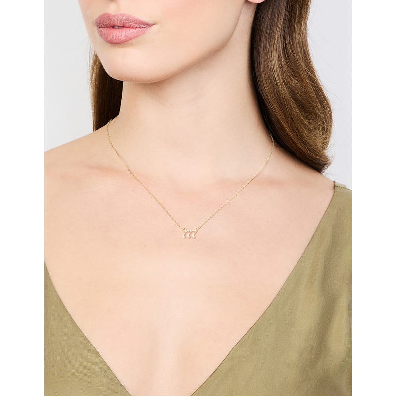 Gold Plated Cubic Zirconia 777 Angel Number Necklace