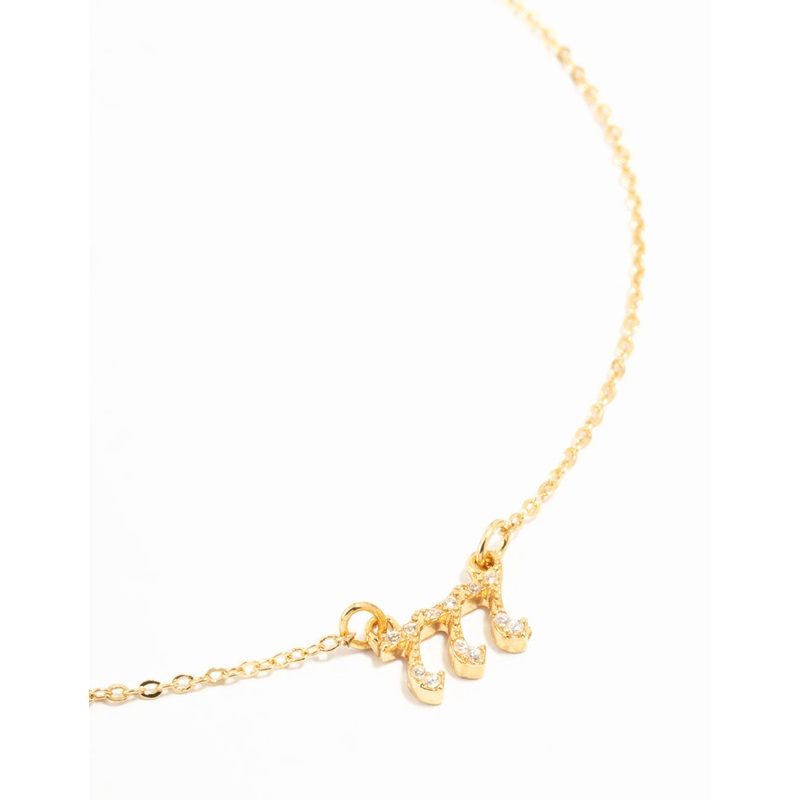 Gold Plated Cubic Zirconia 777 Angel Number Necklace