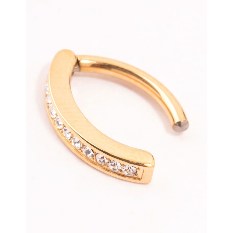 Gold Plated Titanium Curved Belly Ring