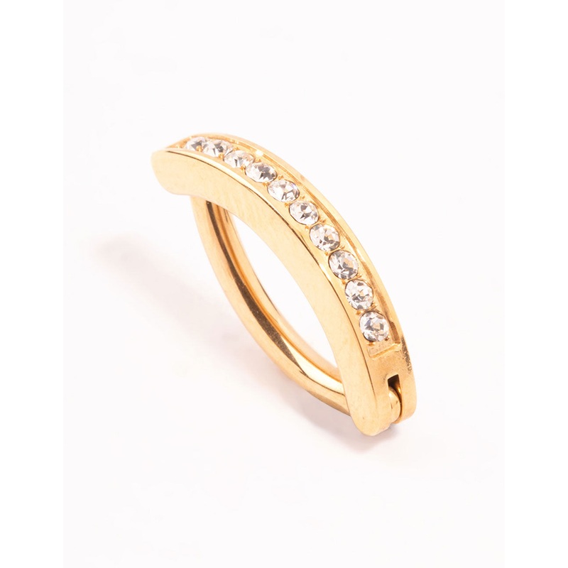 Gold Plated Titanium Curved Belly Ring