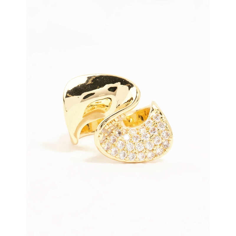Gold Plated Cubic Zirconia Twisted Ring