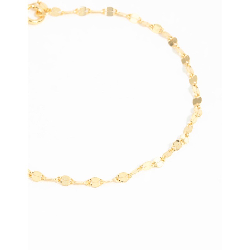 Gold Plated Sterling Silver Chain Bracelet & Anklet Set