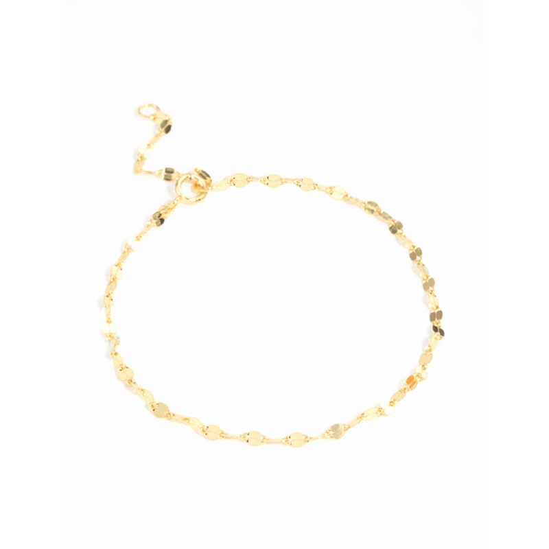 Gold Plated Sterling Silver Chain Bracelet & Anklet Set