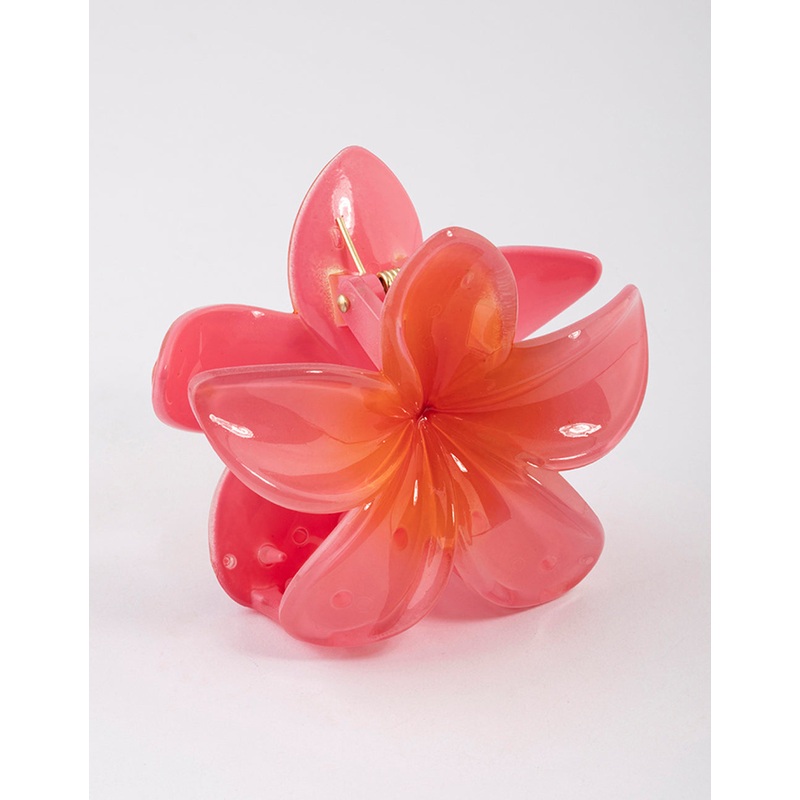 Pink Tropical Flower Claw Clip