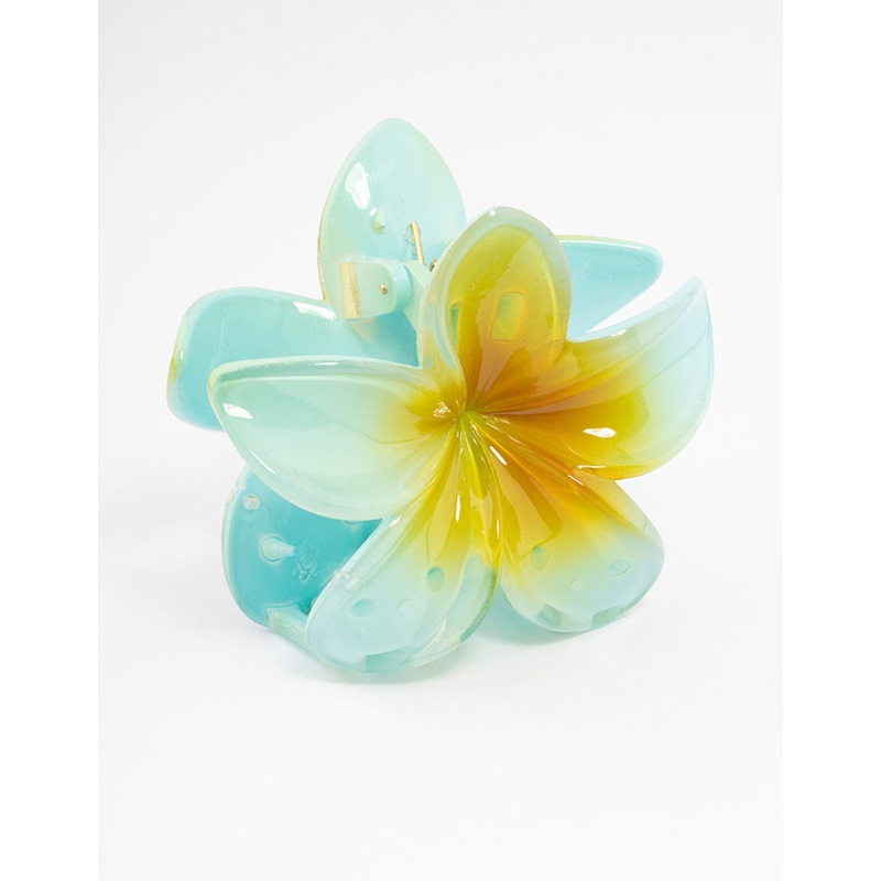 Blue Ombre Tropical Flower Claw Clip