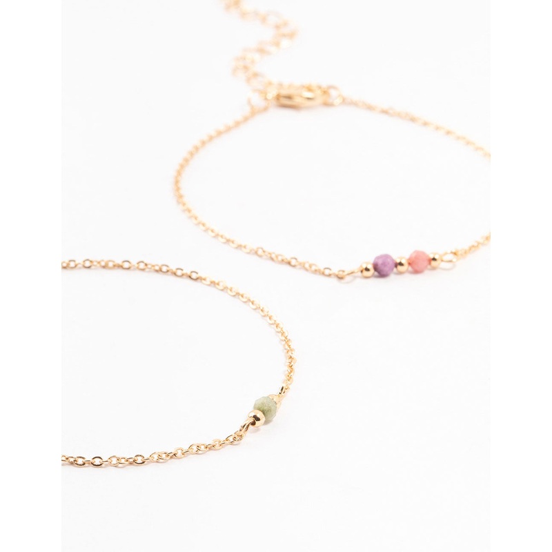 Gold Facet Beaded Bracelets 3-Pack
