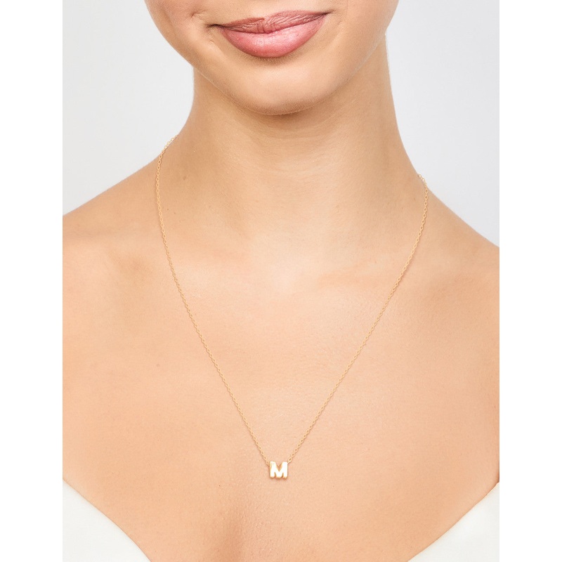 Gold Plated Sterling Silver Intial M Necklace