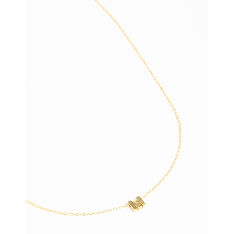 Gold Plated Sterling Silver Intial M Necklace