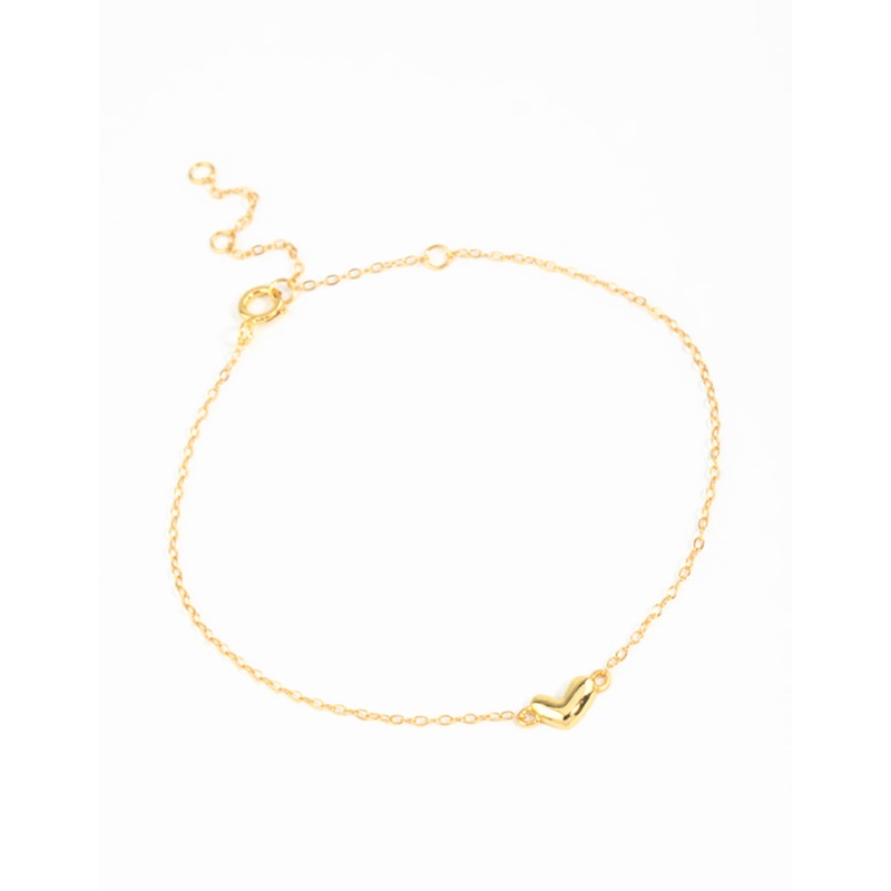 Gold Plated Sterling Silver Mini Heart Bracelet
