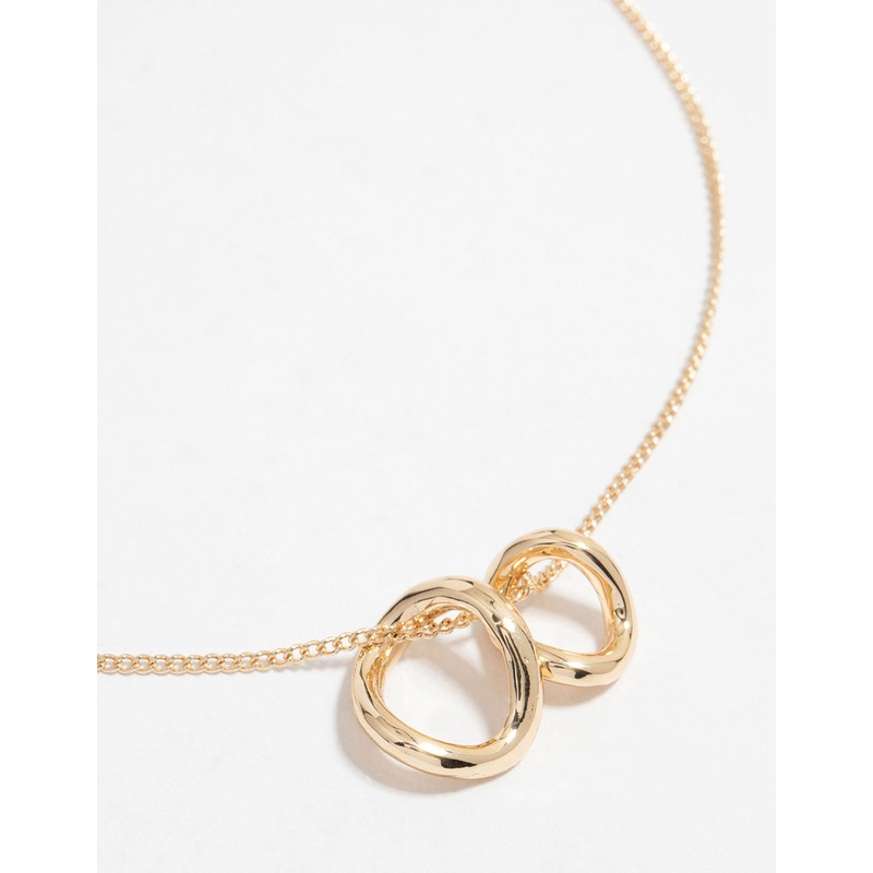 Gold Twist Circle Necklace