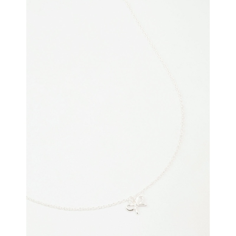 Sterling Silver Bow Necklace
