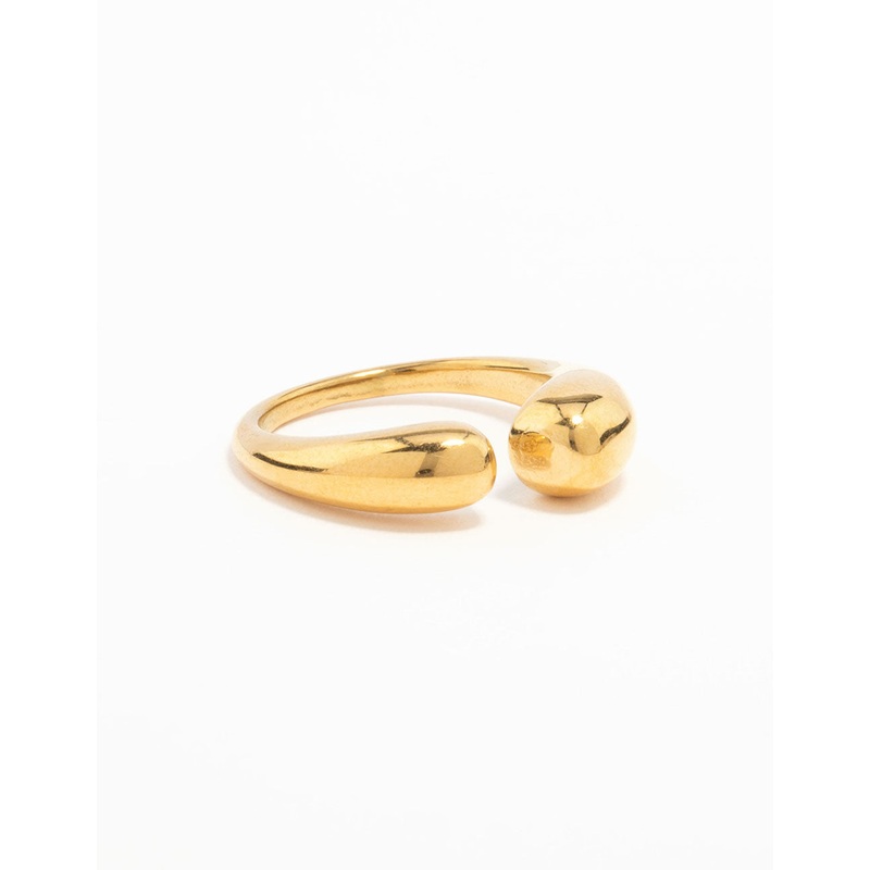 Waterproof Gold Plated Stainless Steel Open Band Ring