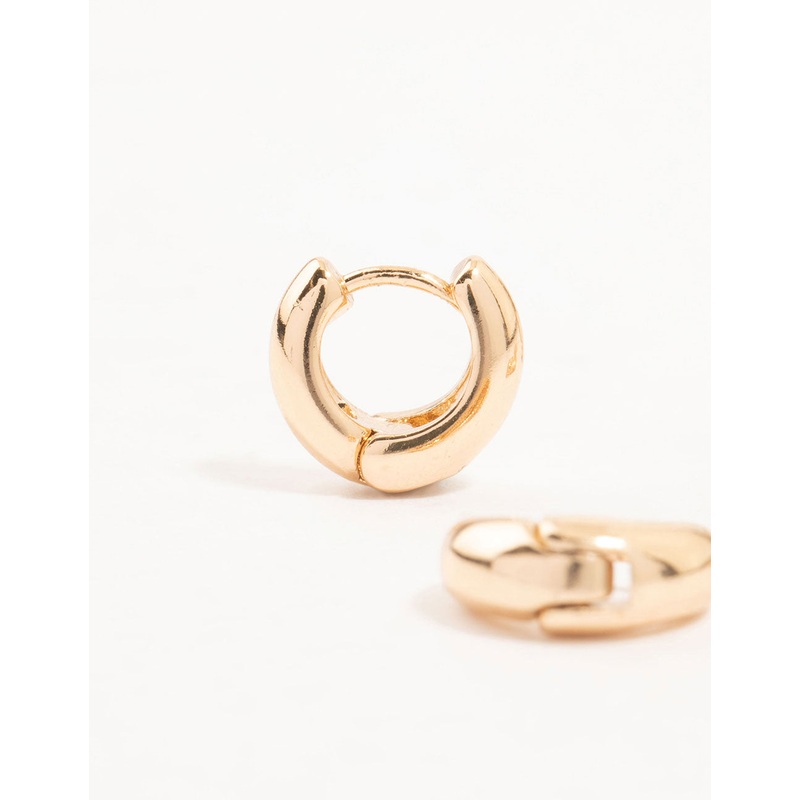 Gold Cubic Zirconia Oval Huggie Earrings 3-Pack