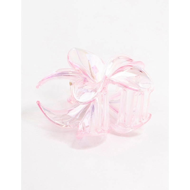Pink Plastic Frangipani Claw Clip