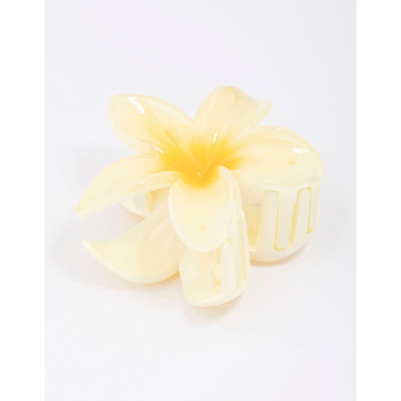 Yellow Ombre Hibiscus Hair Claw Clip