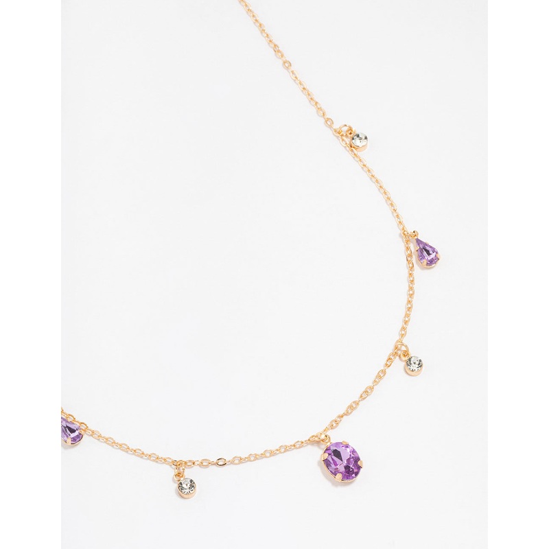 Gold Organic Disc Droplet Necklace