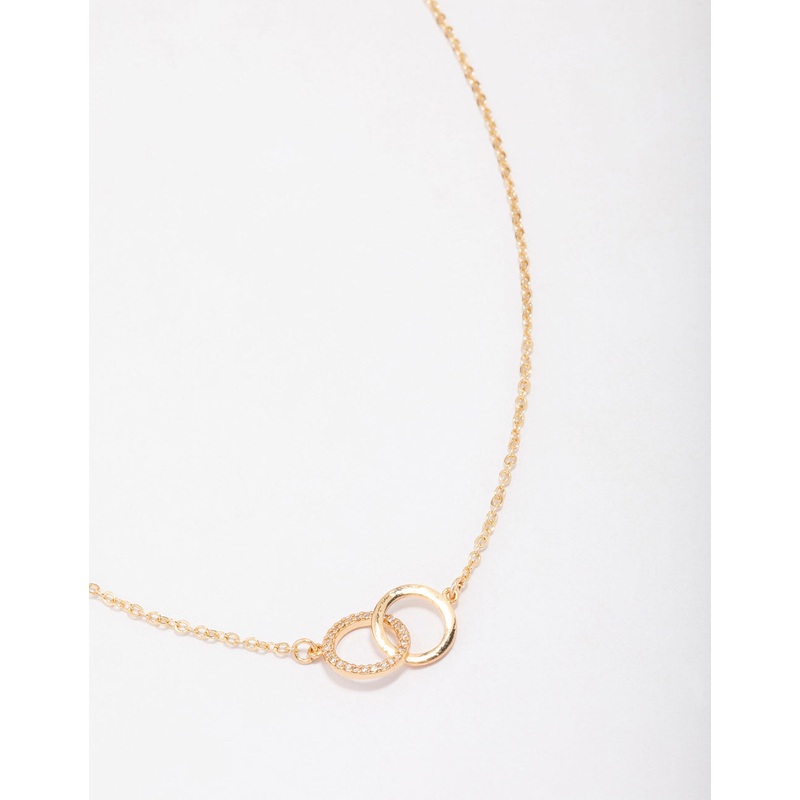 Gold Plated Ring Cubic Zirconia Pendant Necklace