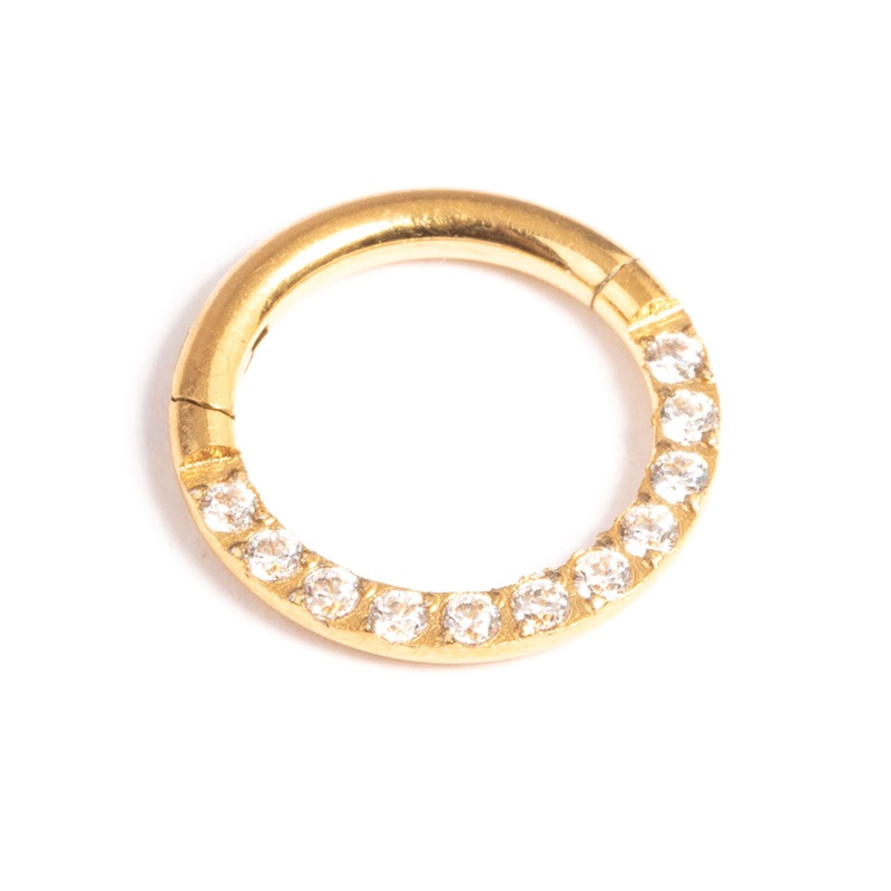 Gold Plated Surgcial Steel Clicker Ring 7mm
