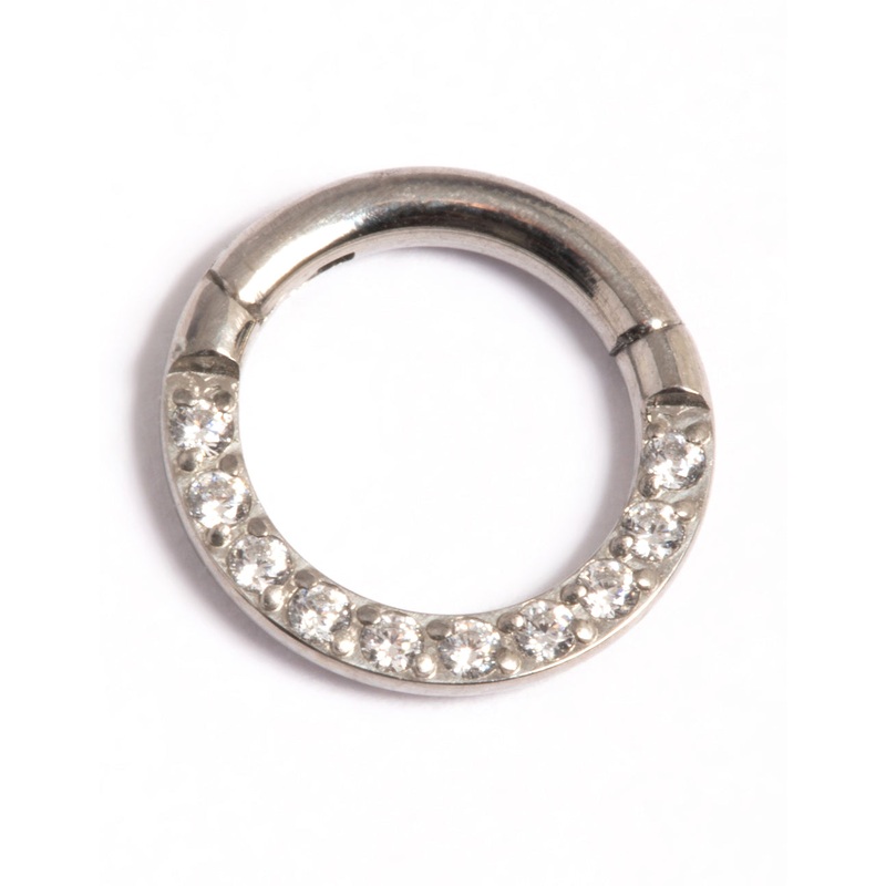 Titanium Cubic Zirconia 6mm Clicker