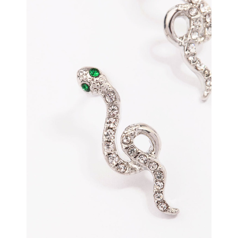 Silver Small Snake Stud Earrings