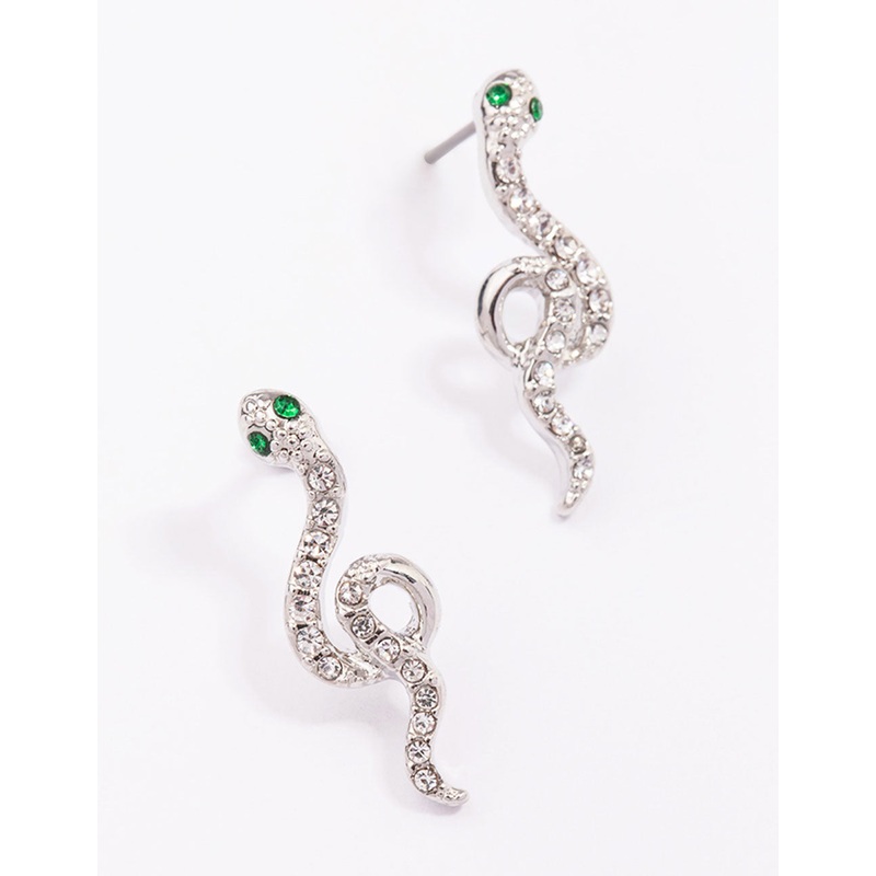 Silver Small Snake Stud Earrings
