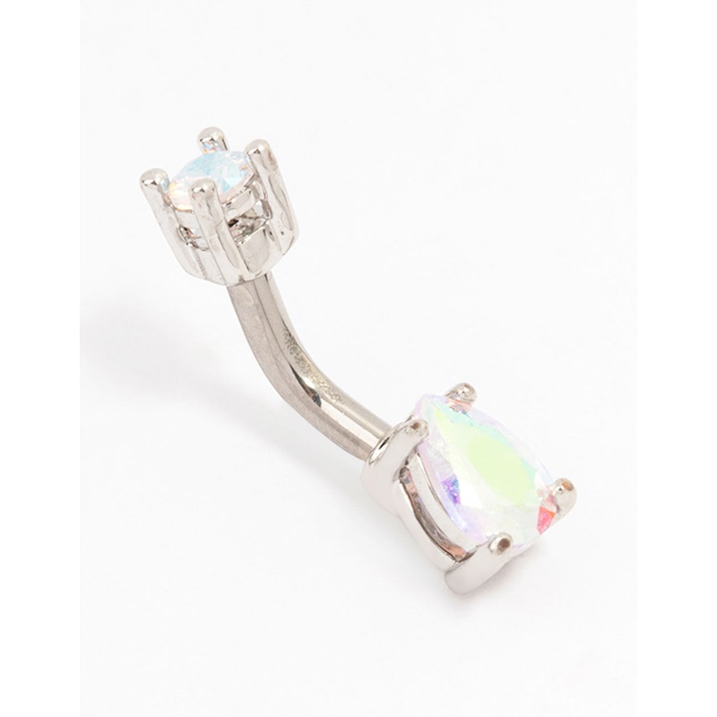Titanium Small Rounded Pear Belly Button Piercing