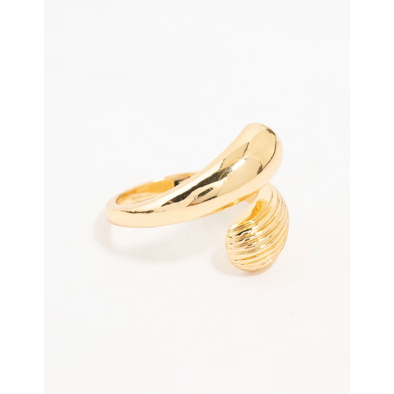 Gold Plated Textured Double Wrapped Ring