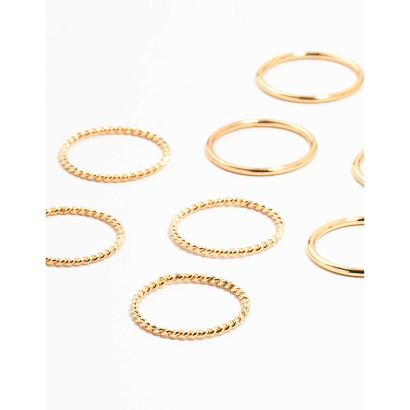 Gold Thick & Simple Rings 12-Pack