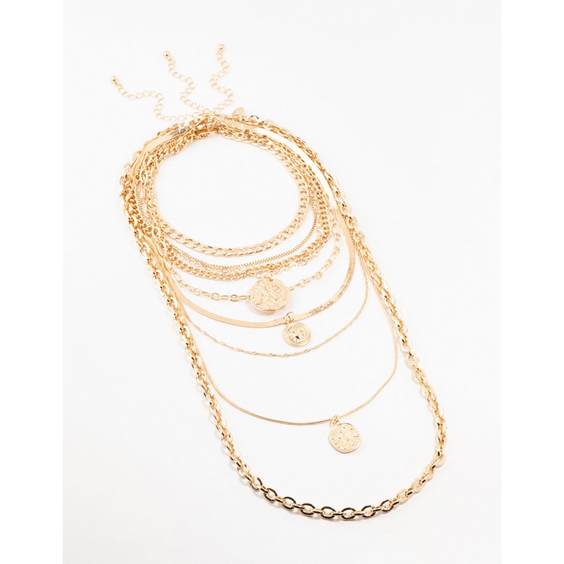 Gold Layered Pendant Necklace
