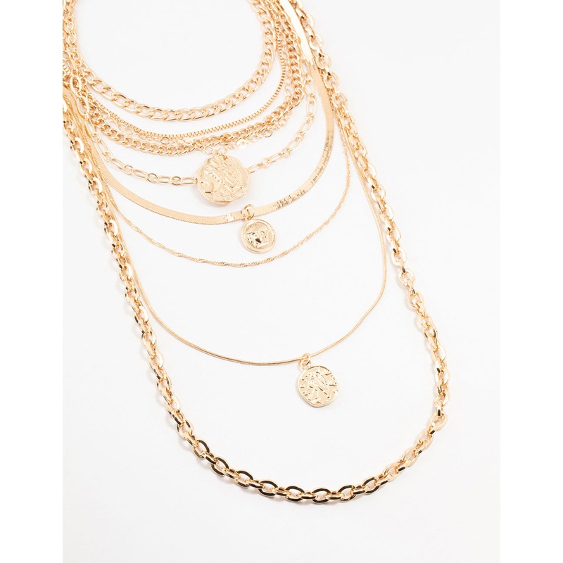 Gold Layered Pendant Necklace