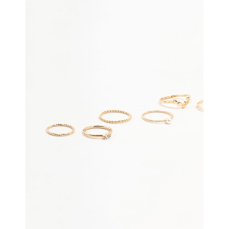 Gold Thin Mixed Stacking Rings