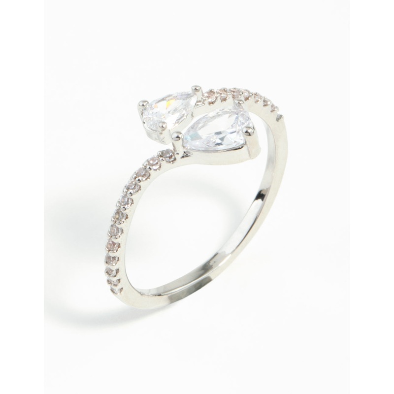 Silver Cubic Zirconia Open Ring