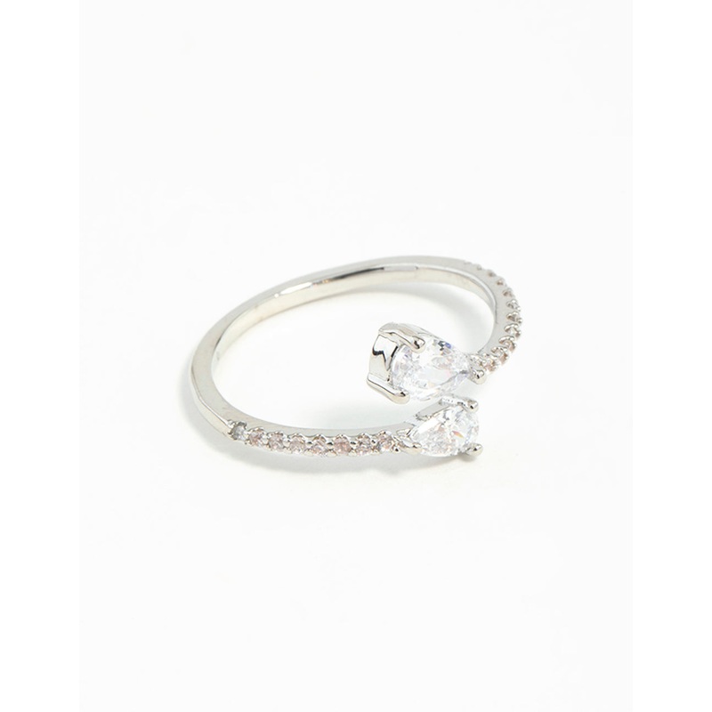 Silver Cubic Zirconia Open Ring