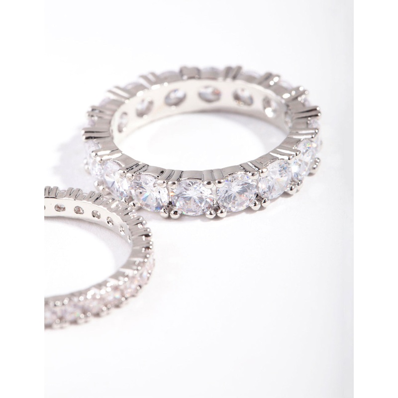 Silver Cubic Zirconia Ring Set