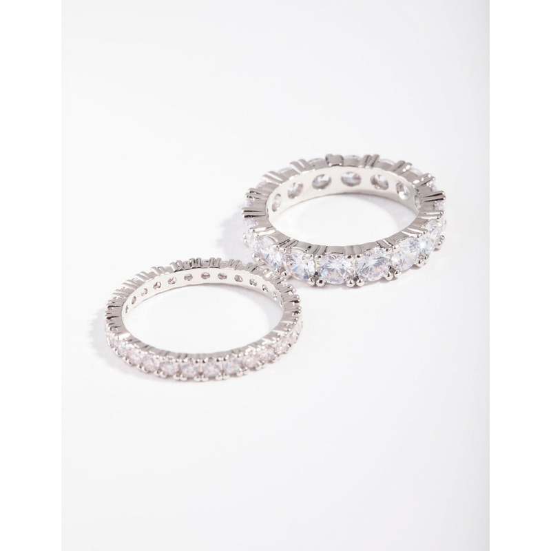 Silver Cubic Zirconia Ring Set