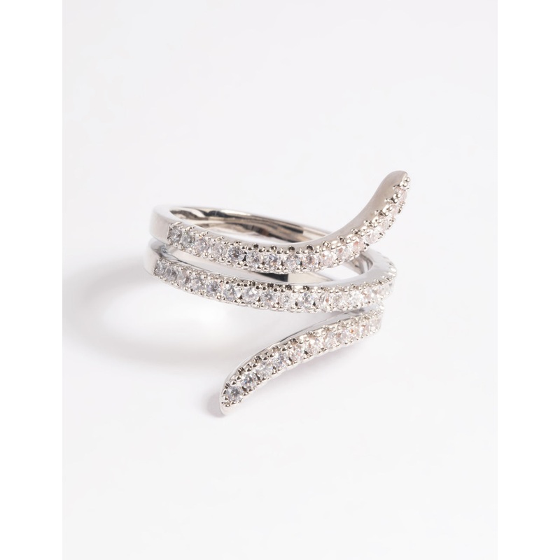 Silver Cubic Zirconia Wrap Around Ring