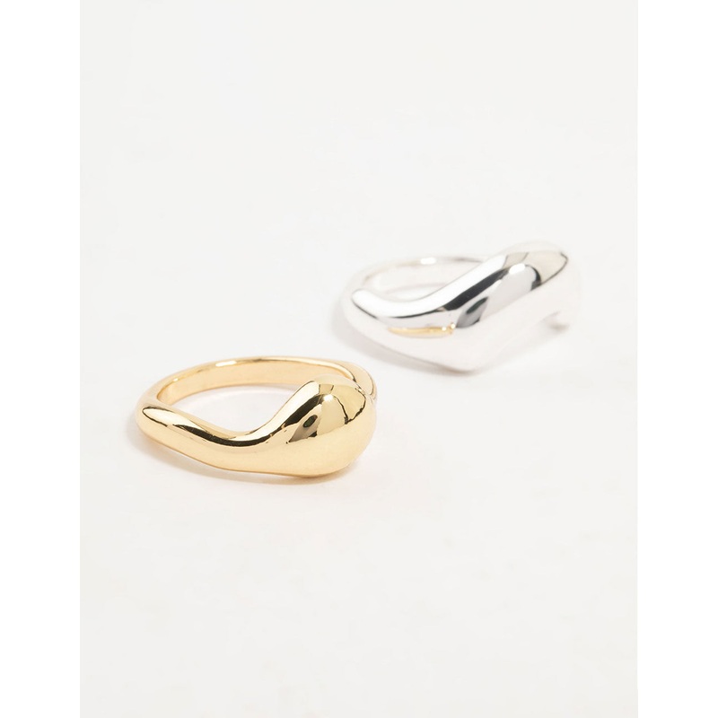 Mixed Metals Irregular Stacking  2-Pack