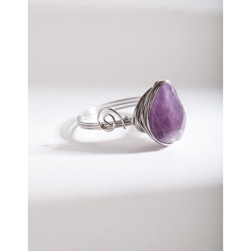 Silver Wire Purple Stone Ring|SM|ML