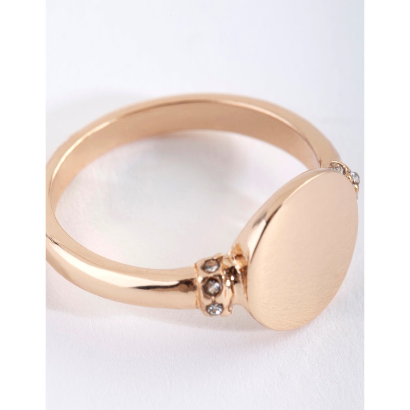 Gold Circle Signet Ring|SM|ML