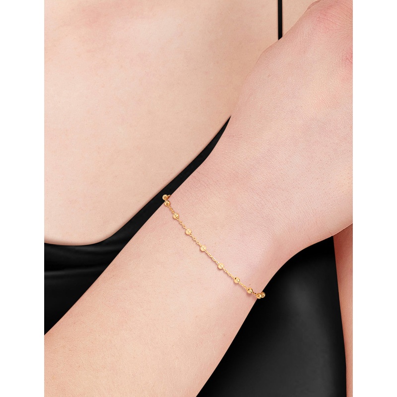 Gold Plated Sterling Silver Ball Chain Bracelet or Anklet