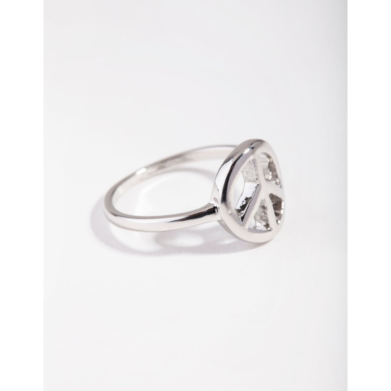 Silver Peace Sign Ring|SM|ML