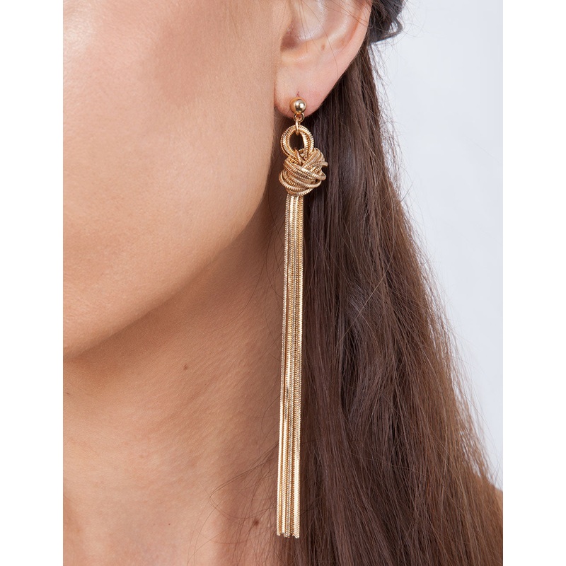 Gold Chain Knot Earrings