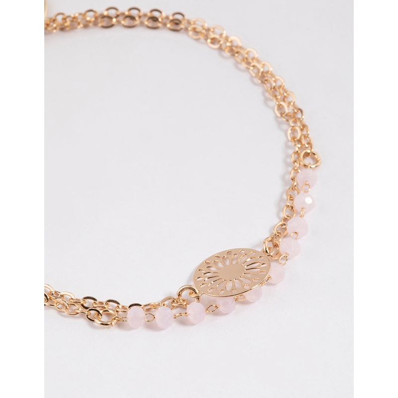 Gold Facet & Boho Disc Bracelet Pack