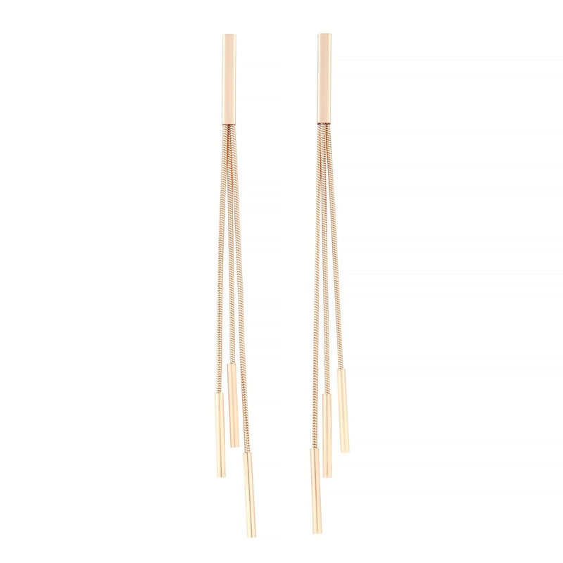 Gold Trio Snake Chain Drop Earrings