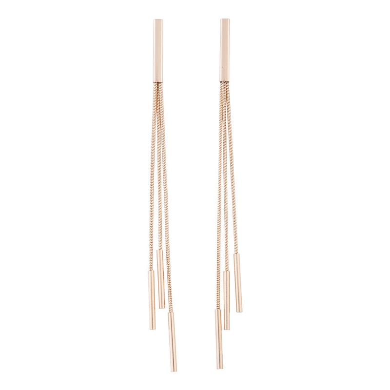 Gold Trio Snake Chain Drop Earrings