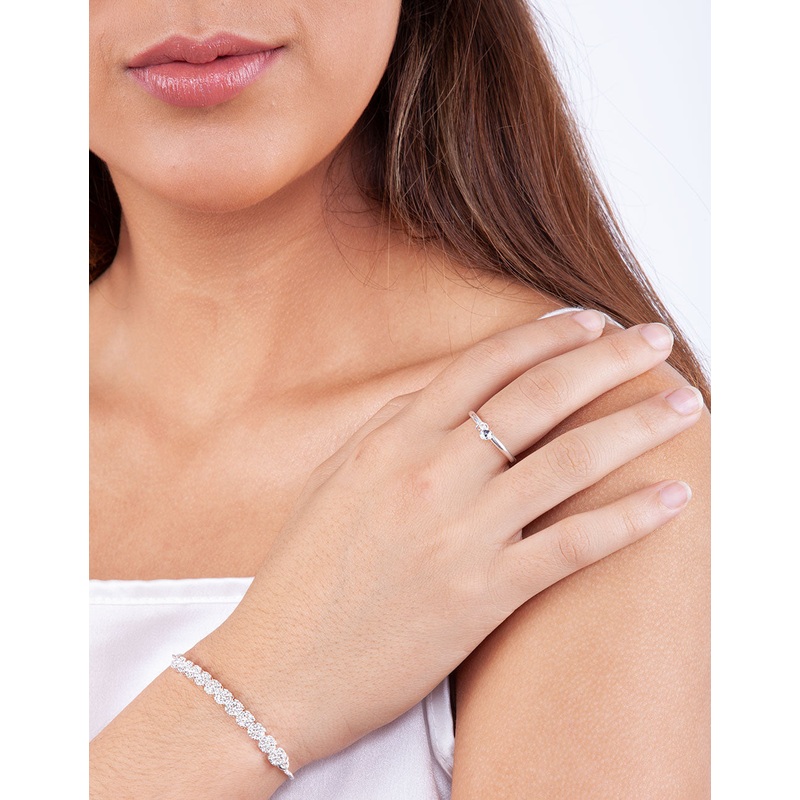 Silver Crystal Toggle Bracelet