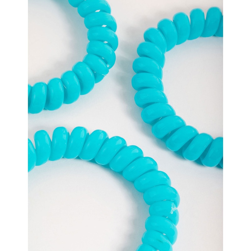 Blue Plastic Large Hair Spiral Pack