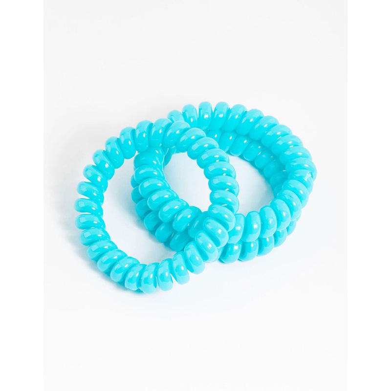 Blue Plastic Large Hair Spiral Pack