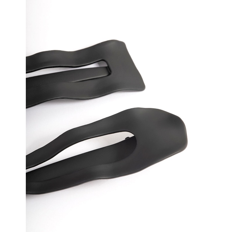 Coated Black Mixed Hair Clips Pack